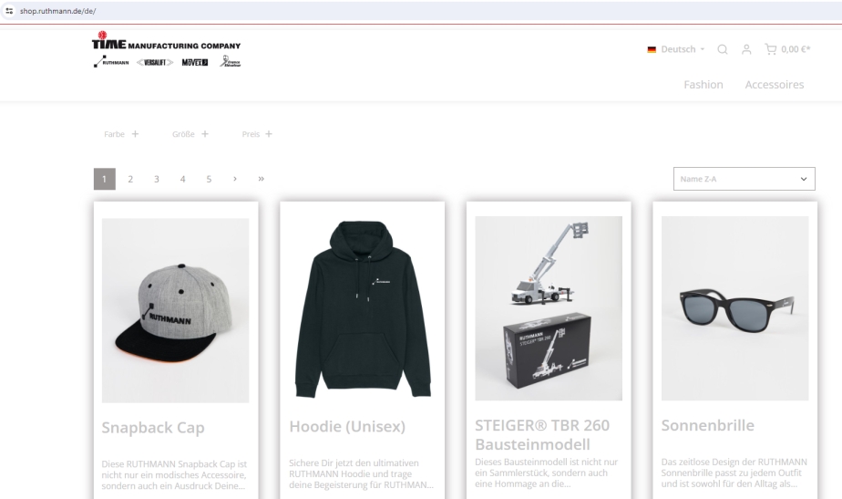 Der neue Fan-Shop ist unter shop.ruthmann.de erreichbar.